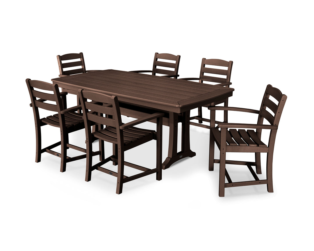 POLYWOOD® La Casa Café 7-Piece Arm Chair Dining Set with Trestle Legs
