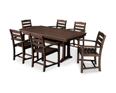 La Casa CafŽ 7-Piece Arm Chair Dining Set with Trestle Legs