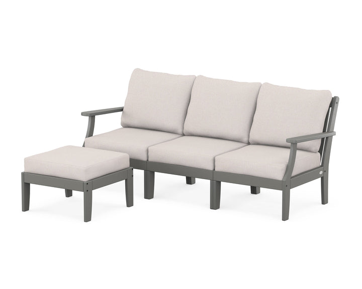 POLYWOOD® Braxton Modular 4-Piece Deep Seating Set with Ottoman