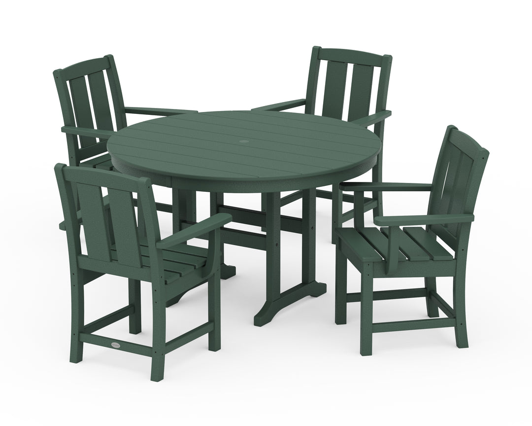 POLYWOOD® Mission 5-Piece Round Farmhouse Dining Set