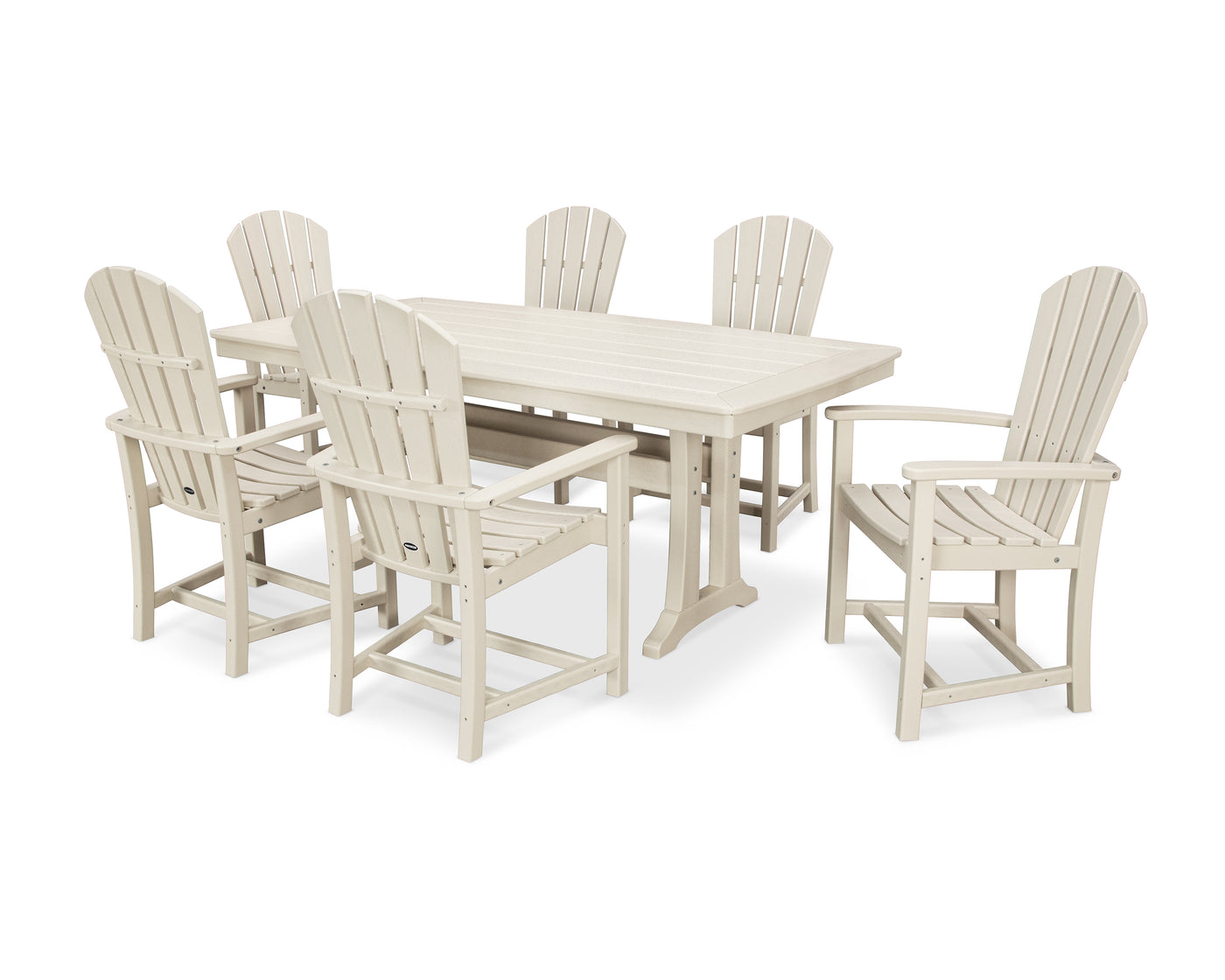 Palm Coast 7-Piece Dining Set with Trestle Legs