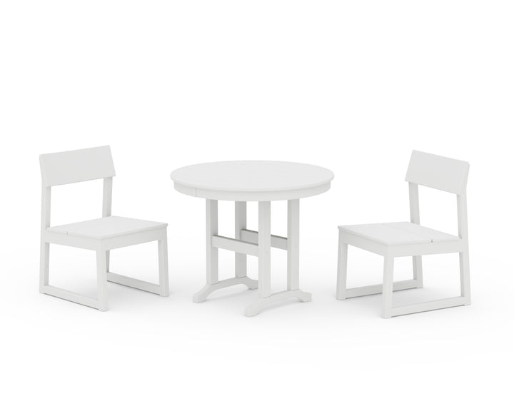 POLYWOOD® EDGE Side Chair 3-Piece Round Dining Set