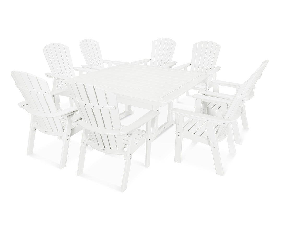 POLYWOOD® Nautical Adirondack 9-Piece Trestle Dining Set