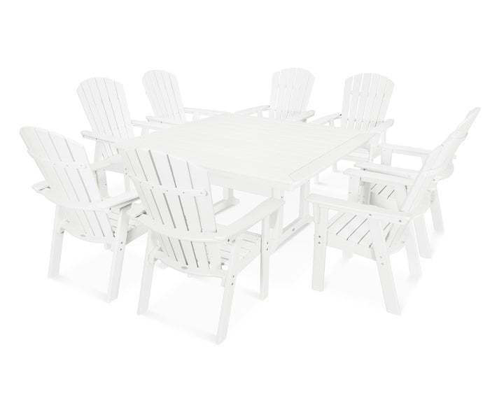 POLYWOOD® Nautical Adirondack 9-Piece Trestle Dining Set