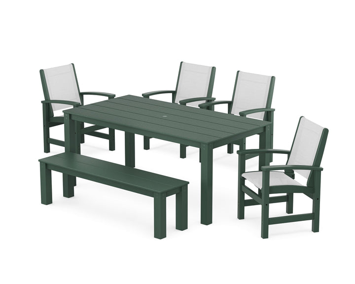POLYWOOD® Coastal 6-Piece Parsons Dining Set with Bench