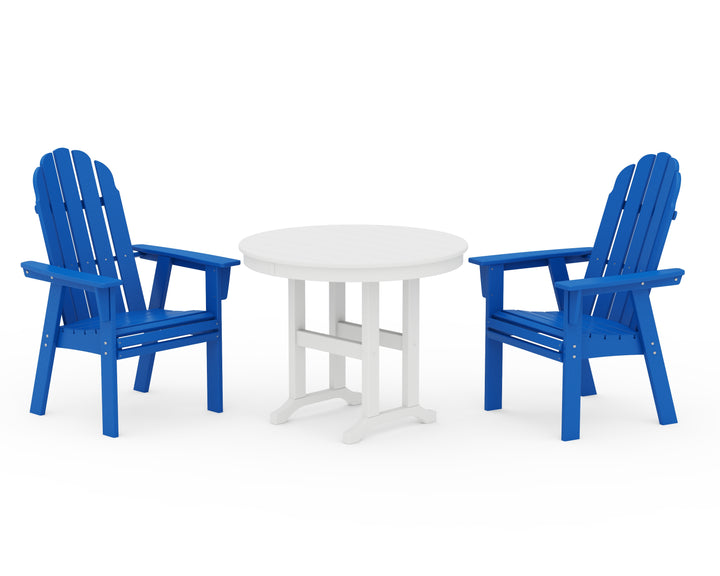 POLYWOOD® Vineyard Adirondack 3-Piece Round Dining Set