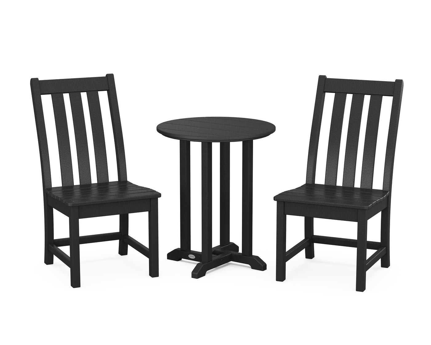 Vineyard Side Chair 3-Piece Round Bistro Dining Set