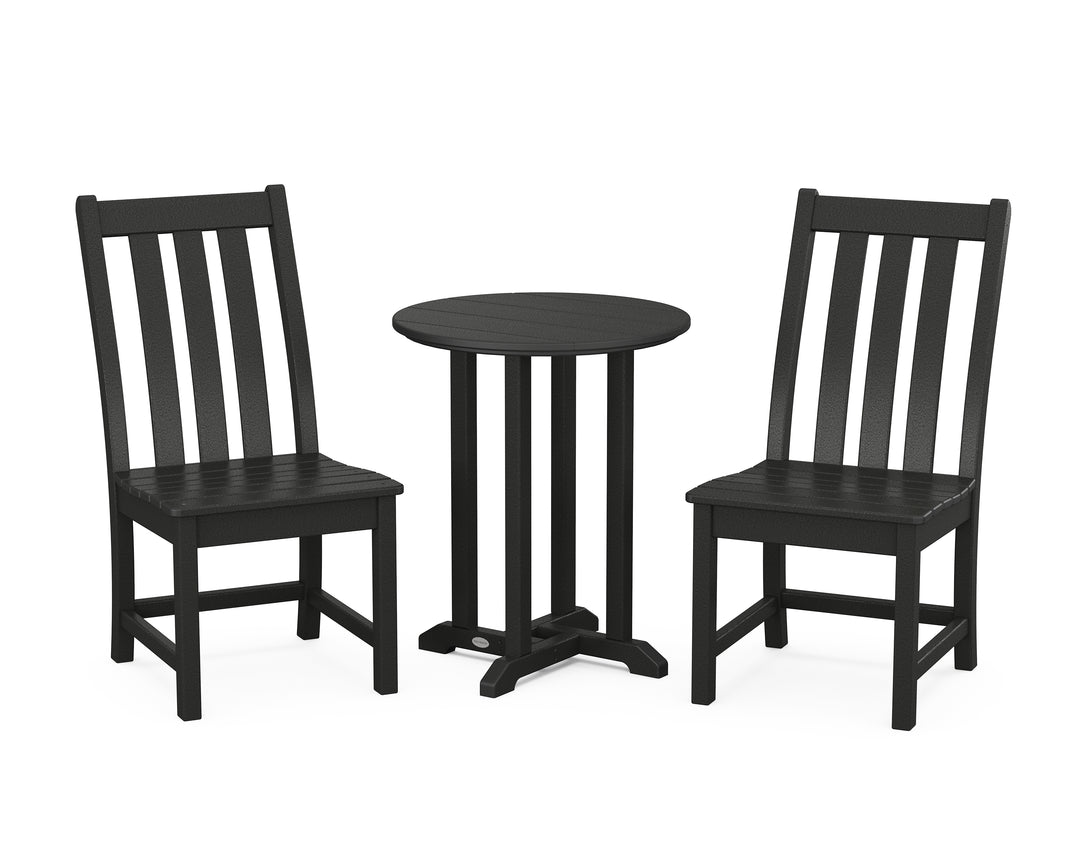 POLYWOOD® Vineyard Side Chair 3-Piece Round Bistro Dining Set