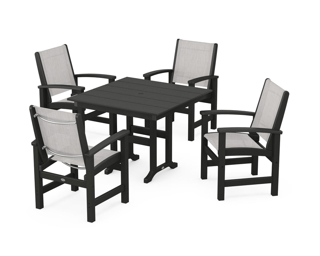 POLYWOOD® Coastal 5-Piece Farmhouse Dining Set