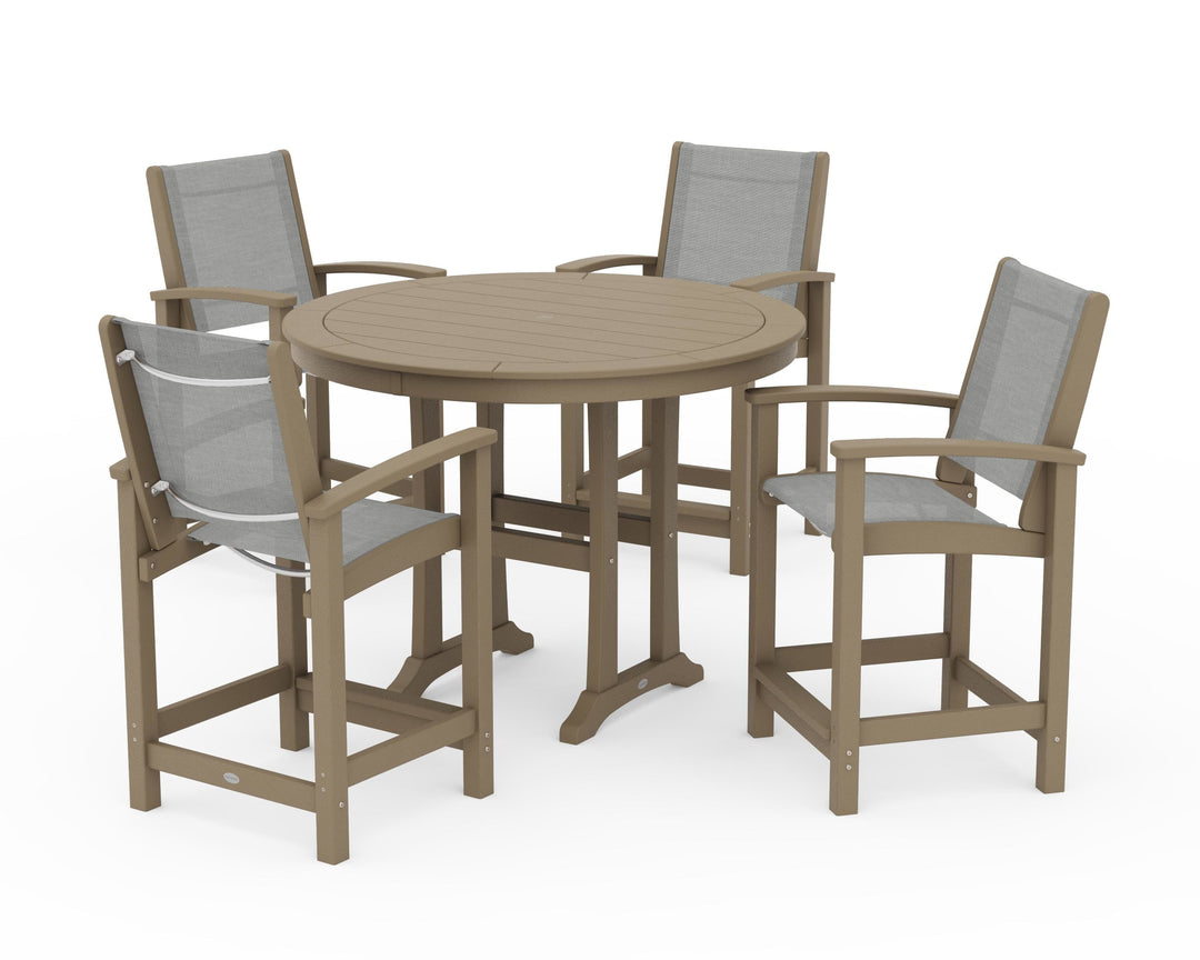 POLYWOOD® Coastal 5-Piece Counter Set