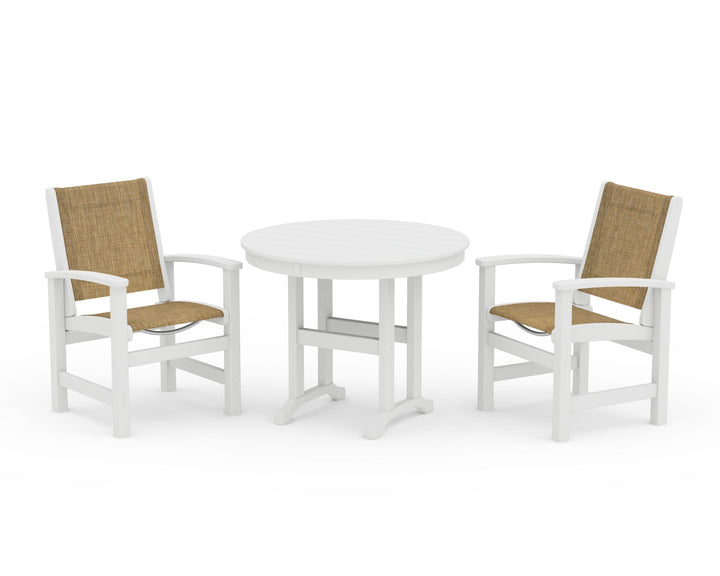POLYWOOD® Coastal 3-Piece Round Dining Set
