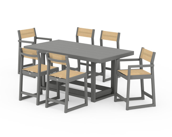 POLYWOOD® EDGE Sling 7-Piece Counter Table Set