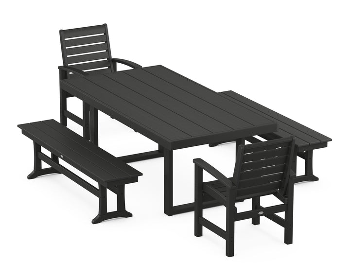 POLYWOOD® Signature 5-Piece Dining Set with Benches