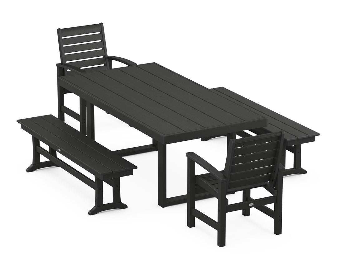 POLYWOOD® Signature 5-Piece Dining Set with Benches