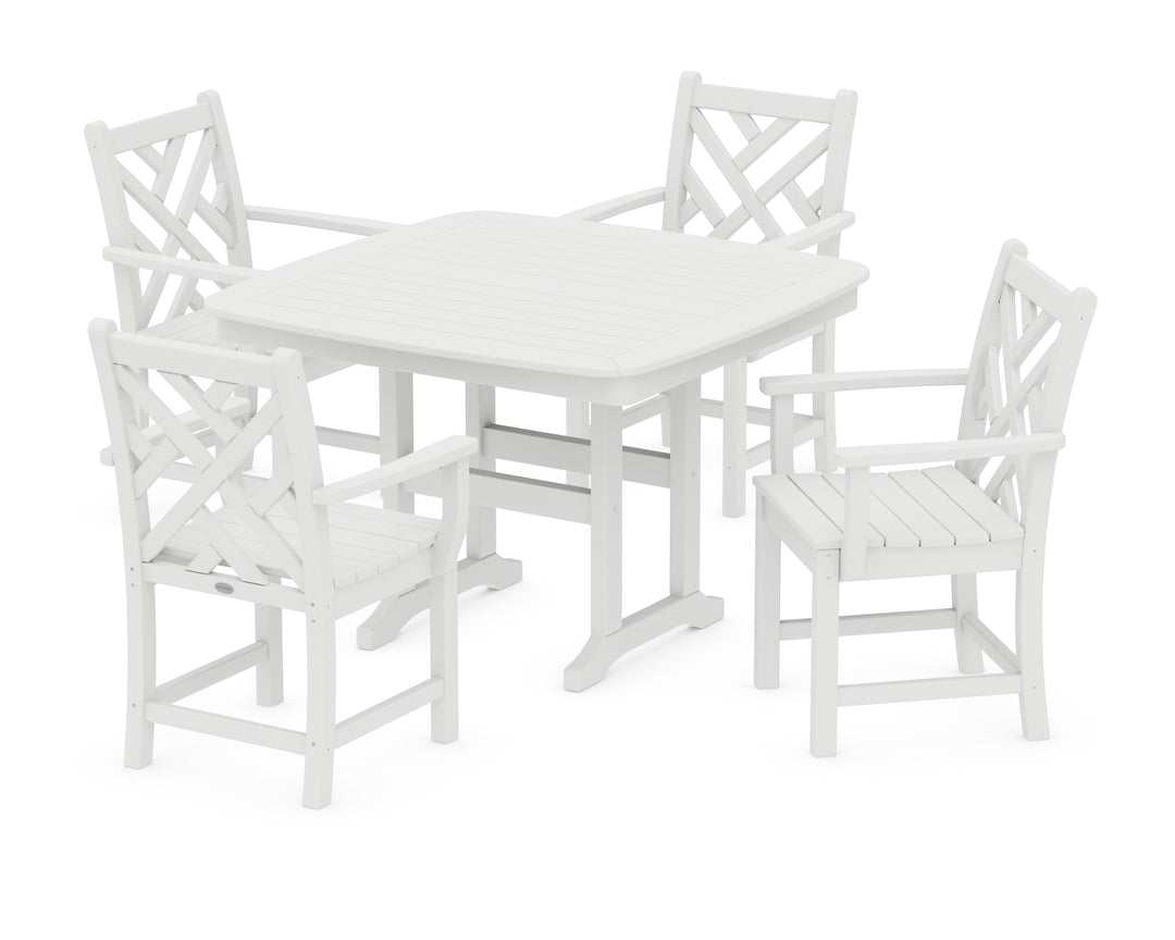 POLYWOOD® Chippendale 5-Piece Dining Set with Trestle Legs