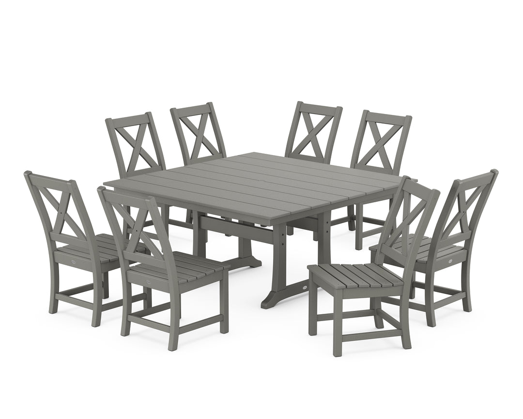 POLYWOOD® Braxton Side Chair 9-Piece Farmhouse Dining Set