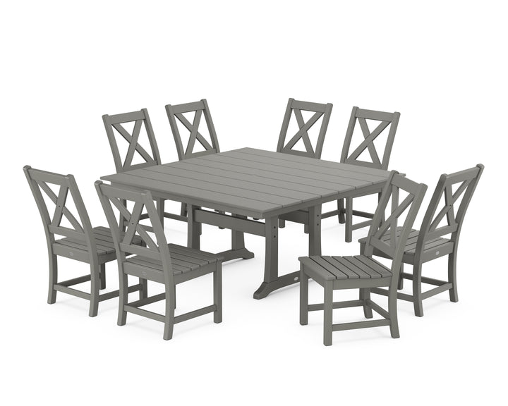 POLYWOOD® Braxton Side Chair 9-Piece Farmhouse Dining Set