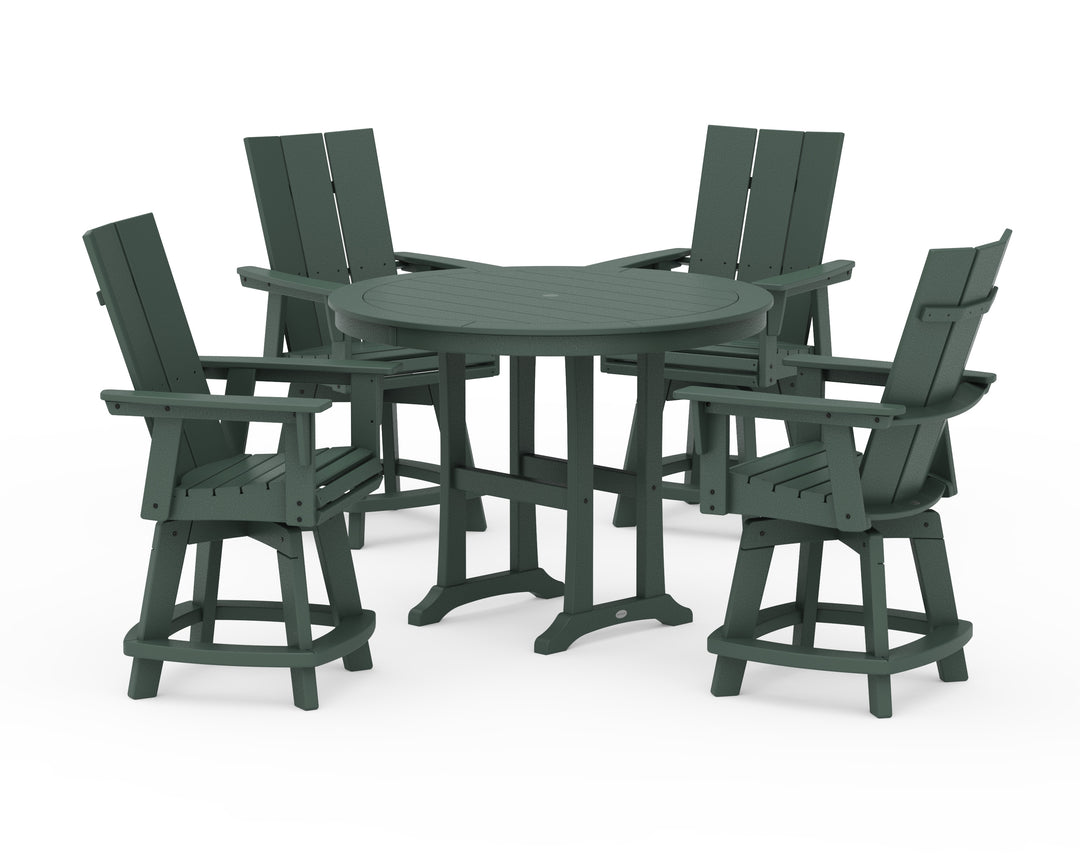 POLYWOOD® 5-Piece Modern Swivel Counter Set