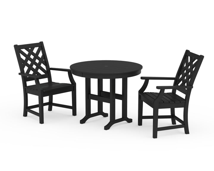 POLYWOOD® Wovendale 3-Piece Farmhouse Dining Set