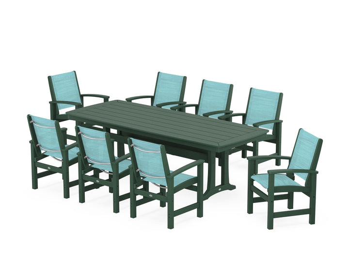 POLYWOOD® Coastal 9-Piece Dining Set with Trestle Legs