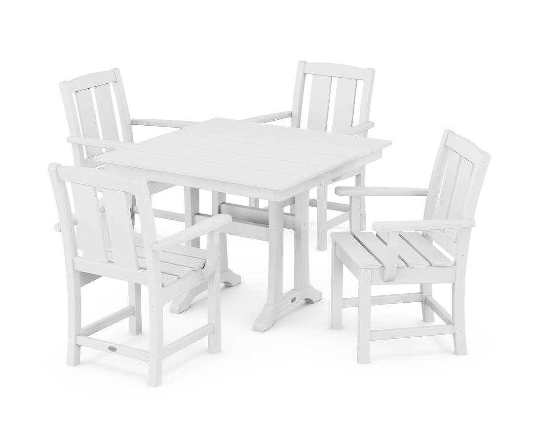 POLYWOOD® Mission 5-Piece Farmhouse Dining Set with Trestle Legs