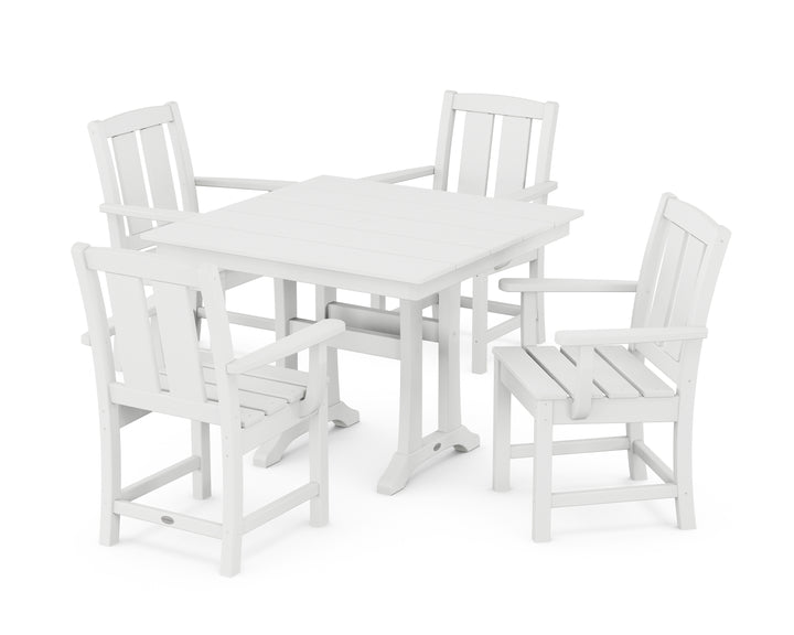 POLYWOOD® Mission 5-Piece Farmhouse Dining Set with Trestle Legs