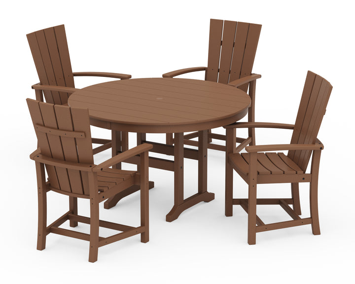 POLYWOOD® Quattro 5-Piece Round Farmhouse Dining Set