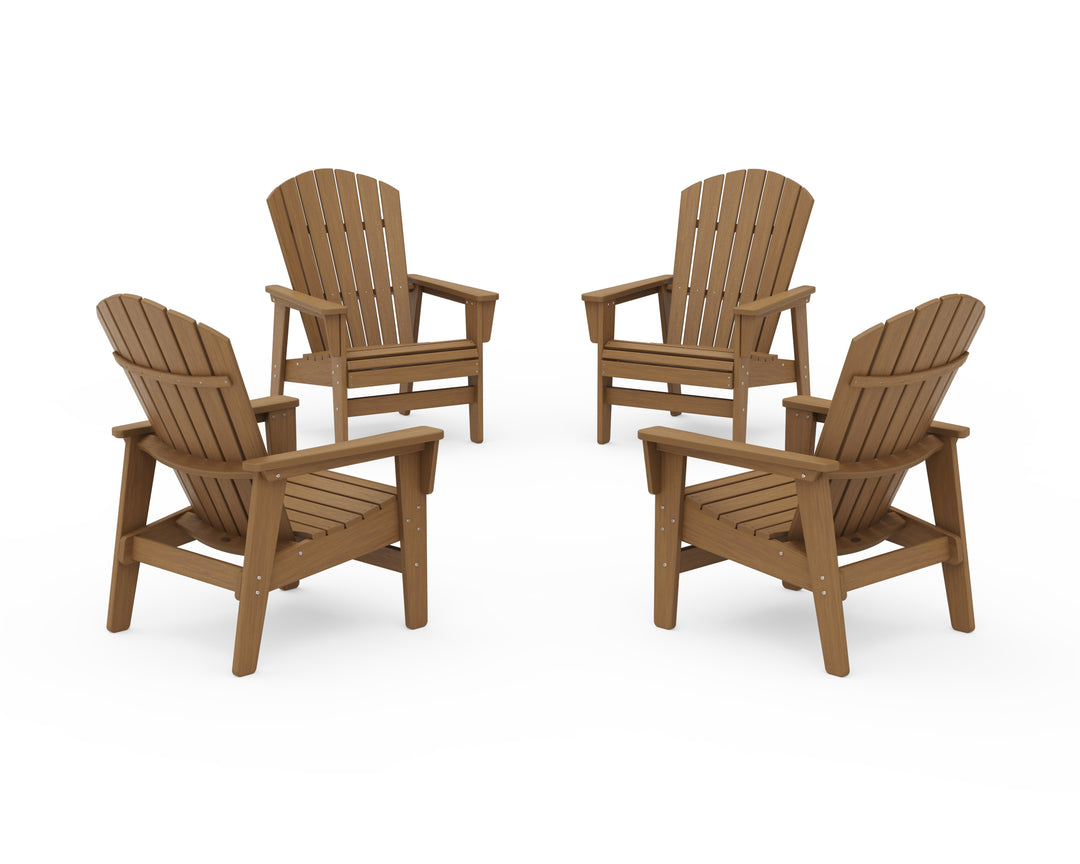 POLYWOOD® 4-Piece Nautical Grand Upright Adirondack Chair Conversation Set