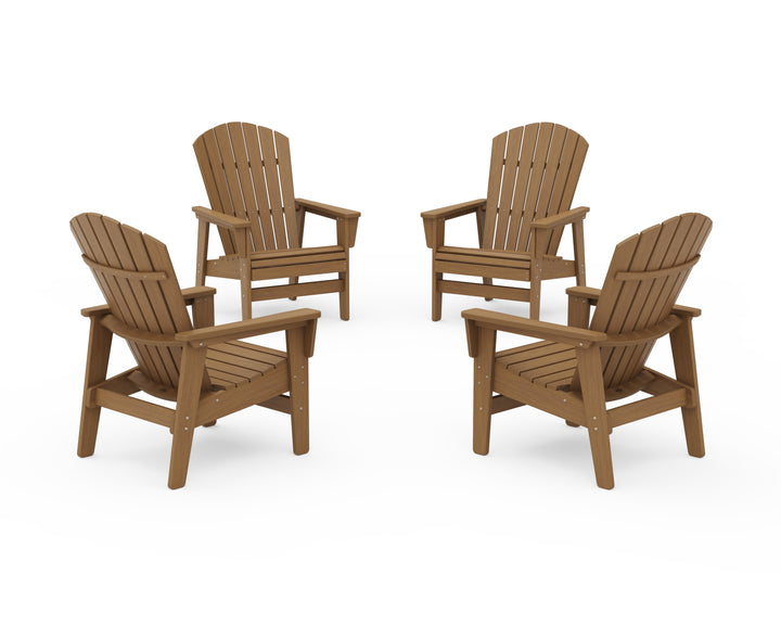 POLYWOOD® 4-Piece Nautical Grand Upright Adirondack Chair Conversation Set
