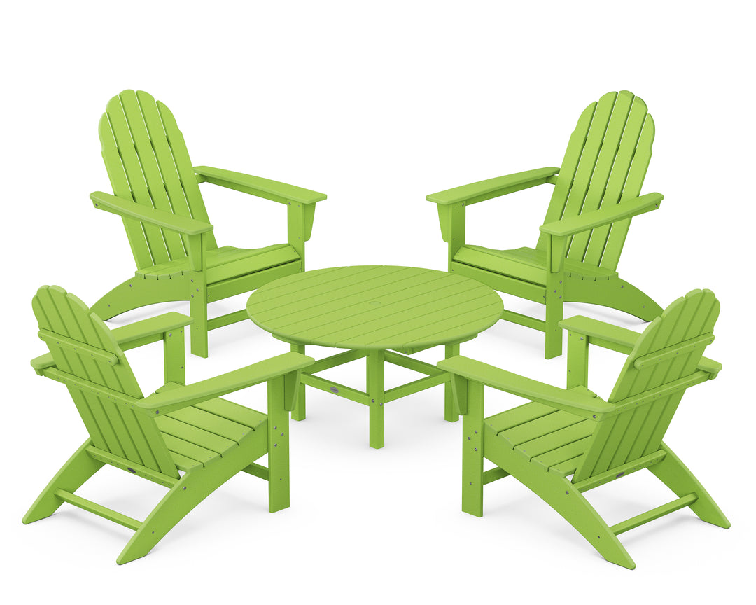 POLYWOOD® Vineyard 5-Piece Adirondack Chair Conversation Set