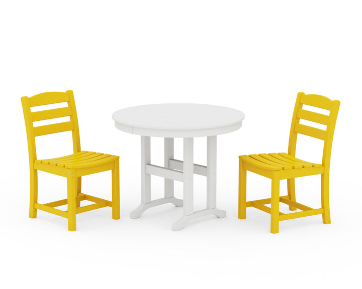 POLYWOOD® La Casa Café Side Chair 3-Piece Round Dining Set