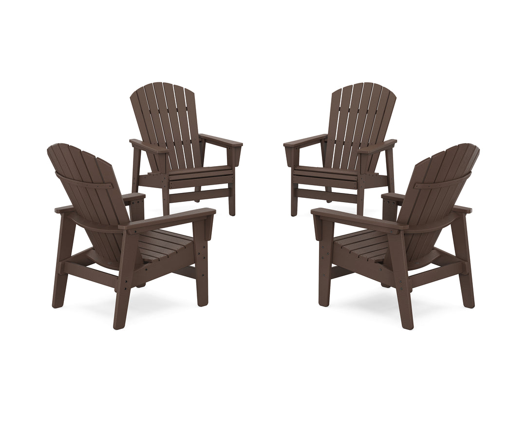 POLYWOOD® 4-Piece Nautical Grand Upright Adirondack Chair Conversation Set