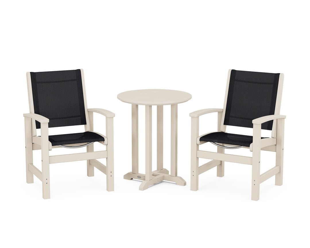 POLYWOOD® Coastal 3-Piece Round Bistro Dining Set
