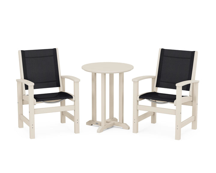 POLYWOOD® Coastal 3-Piece Round Bistro Dining Set