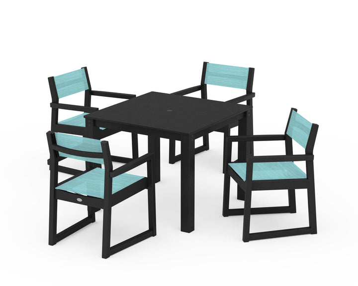 POLYWOOD® EDGE Sling Arm Chair 5-Piece Parsons Dining Set