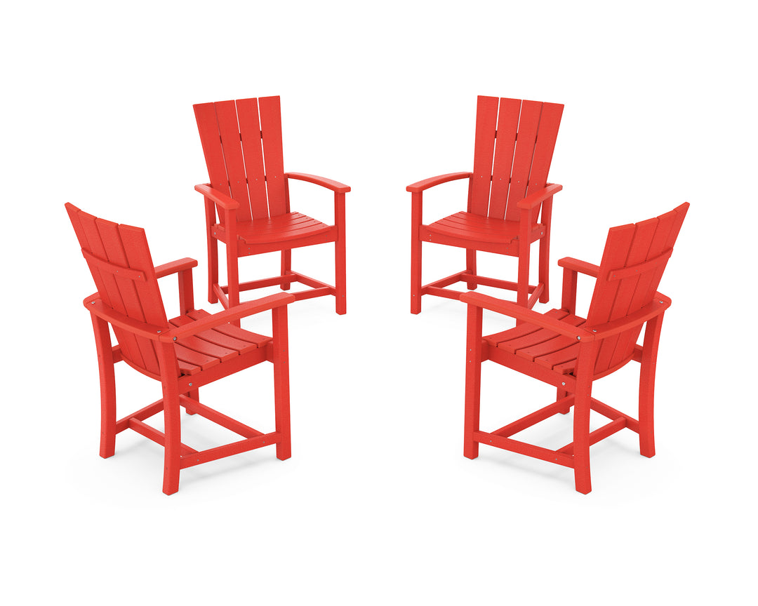 POLYWOOD® Quattro 4-Piece Upright Adirondack Conversation Set