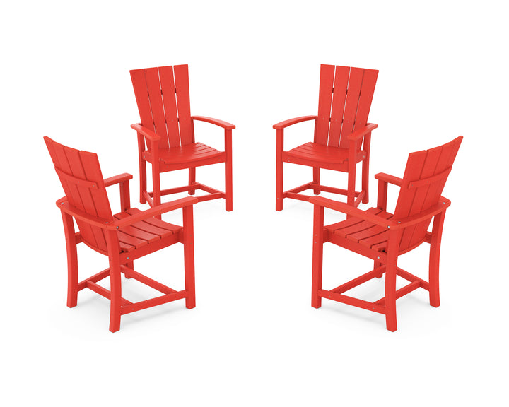 POLYWOOD® Quattro 4-Piece Upright Adirondack Conversation Set
