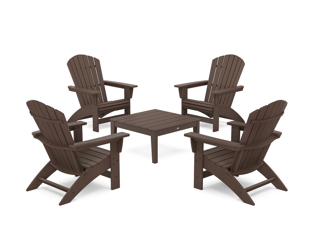 POLYWOOD® 5-Piece Nautical Grand Adirondack Chair Conversation Group