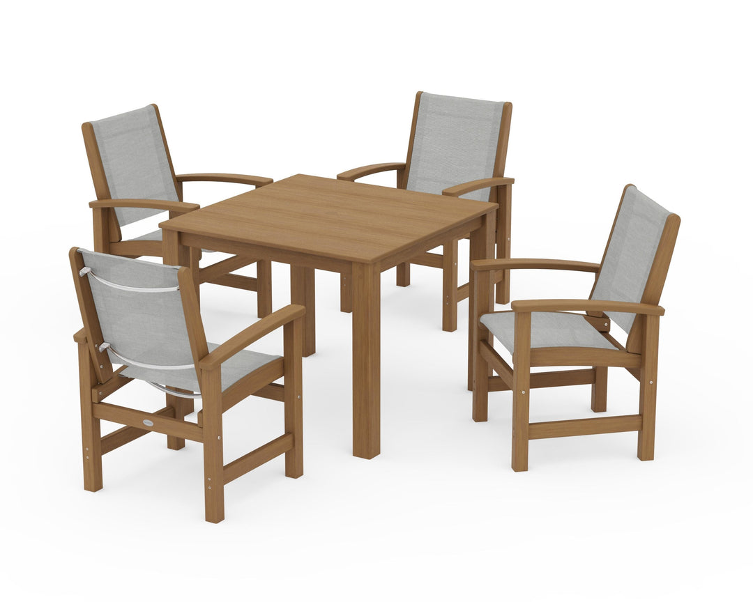 POLYWOOD® Coastal 5-Piece Parsons Dining Set