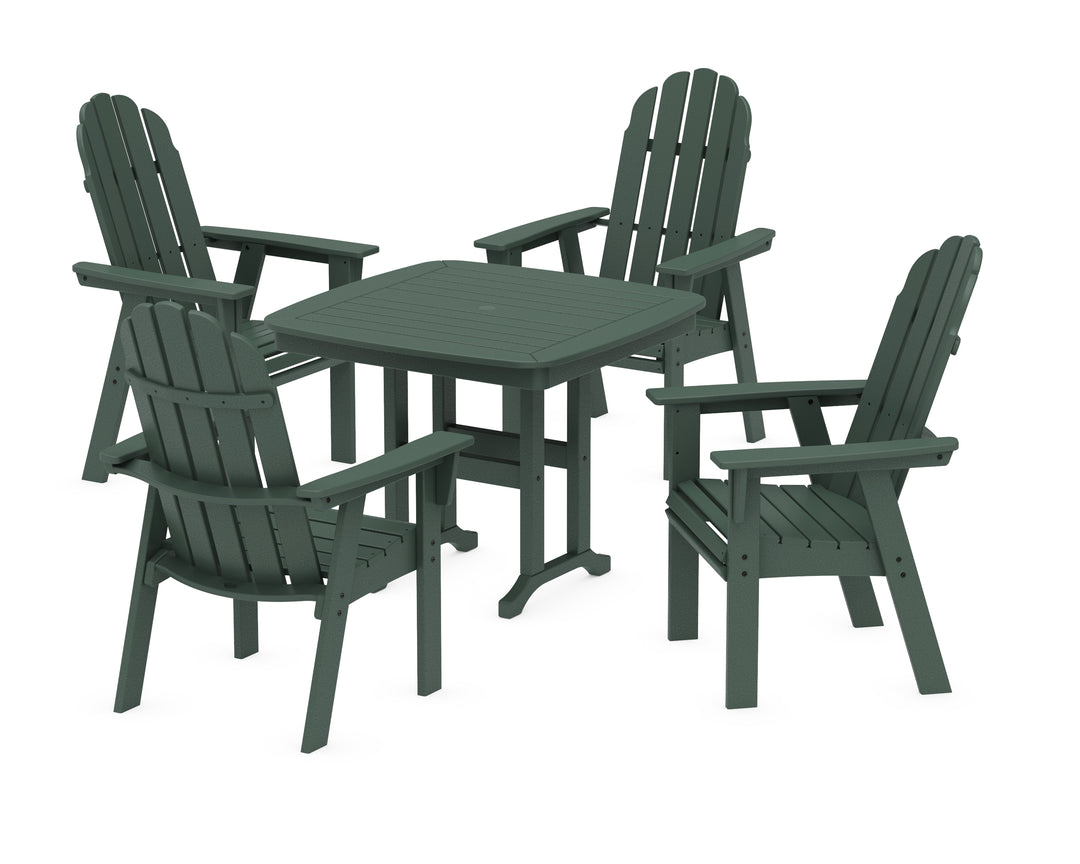 POLYWOOD® Vineyard Curveback Adirondack 5-Piece Dining Set