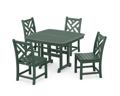 Chippendale Side Chair 5-Piece Dining Set with Trestle Legs