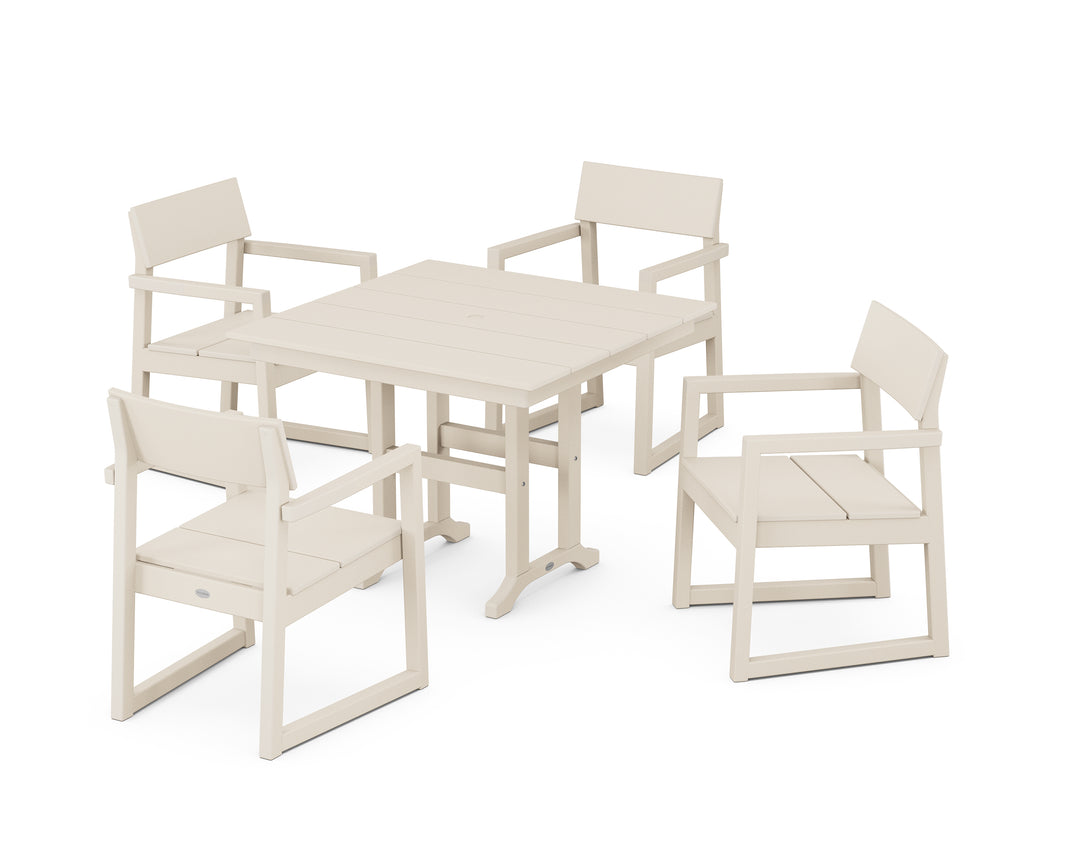 POLYWOOD® EDGE 5-Piece Farmhouse Dining Set