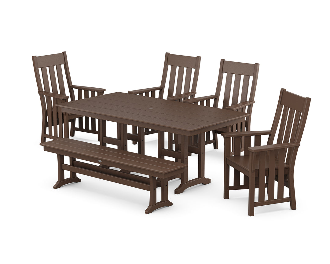 Martha Stewart by POLYWOOD® Acadia 6-Piece Farmhouse Dining Set with Bench