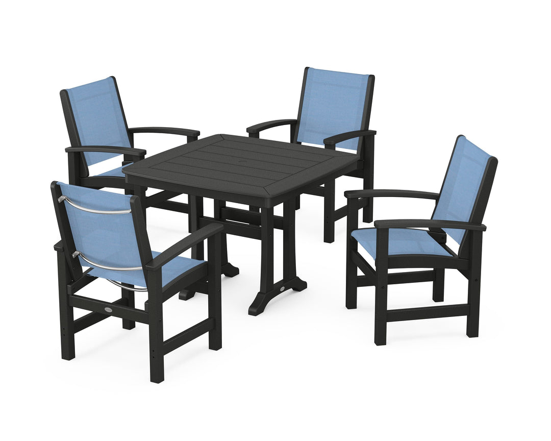 POLYWOOD® Coastal 5-Piece Dining Set with Trestle Legs