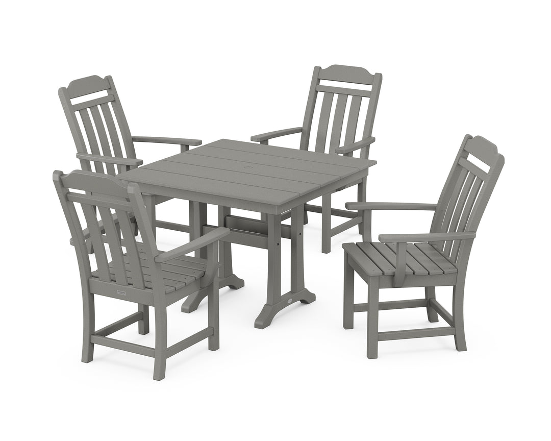 Country Living Cottage 5-Piece Farmhouse Dining Set with Trestle Legs