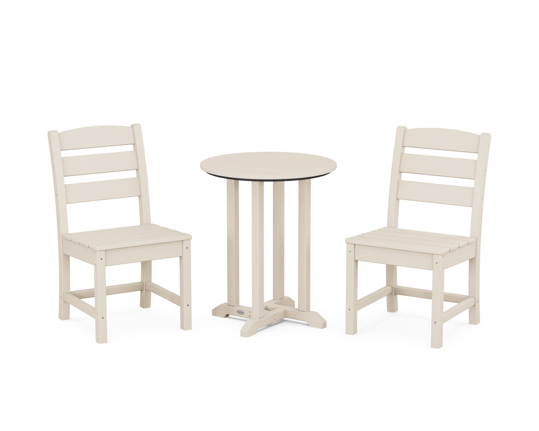 POLYWOOD® Lakeside Side Chair 3-Piece Round Bistro Dining Set