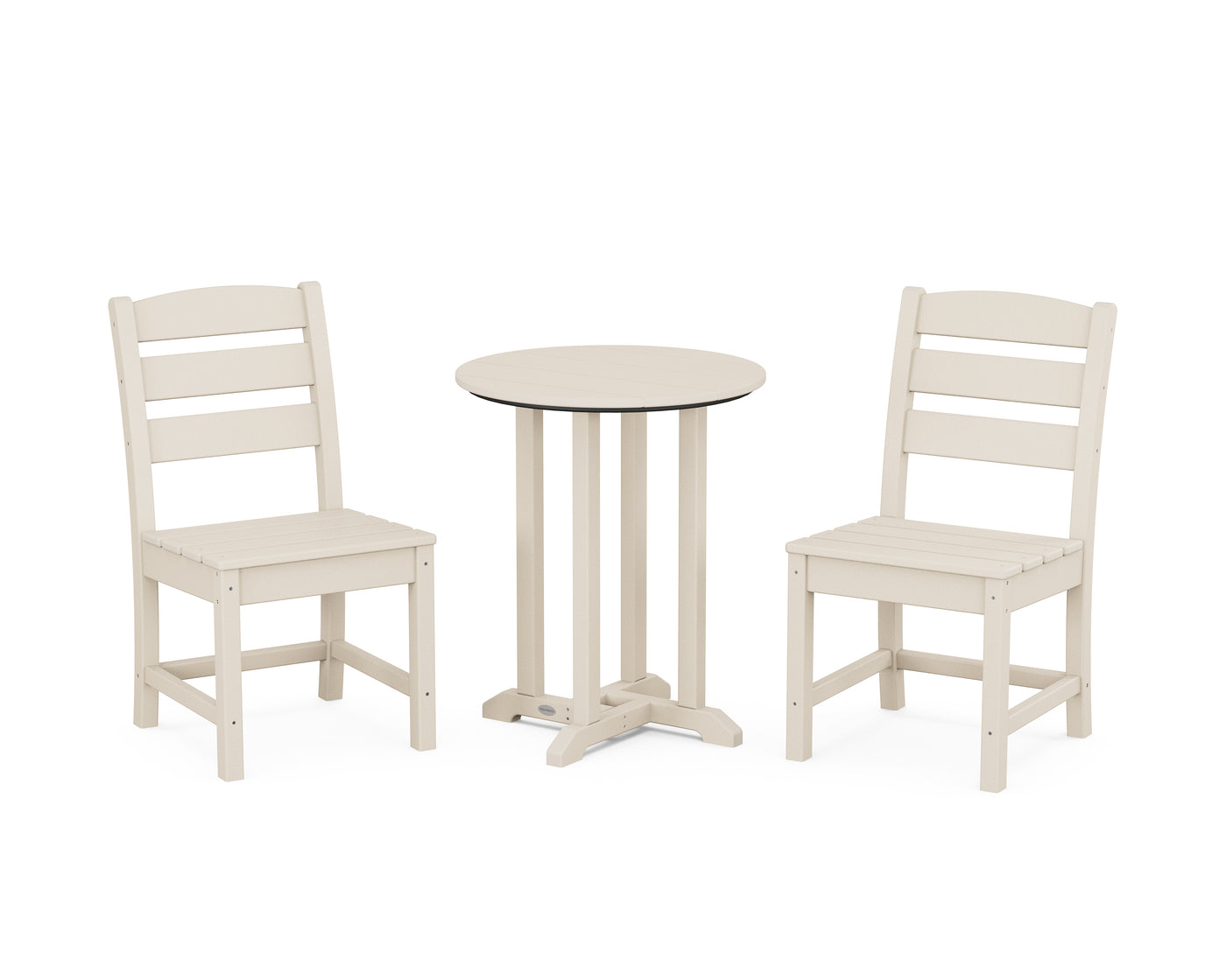 Lakeside Side Chair 3-Piece Round Bistro Dining Set