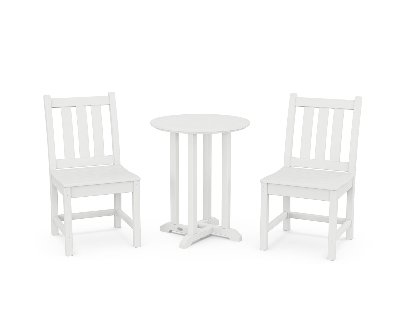 Traditional Garden Side Chair 3-Piece Round Bistro Dining Set