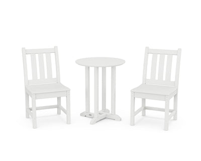 Traditional Garden Side Chair 3-Piece Round Bistro Dining Set