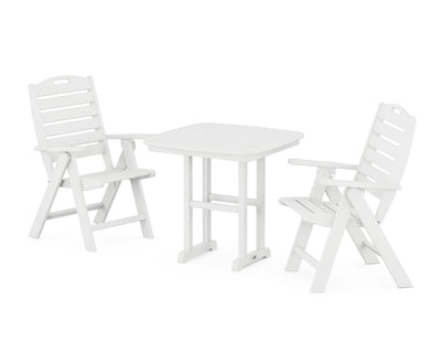 Nautical Folding Highback Chair 3-Piece Dining Set